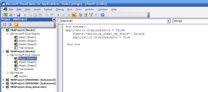 cod sterge vba