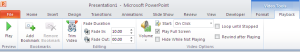 Playback video optiions Power Point 2010